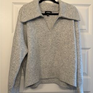Express Gray Collared Sweater